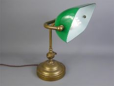 An Antique Heavy Brass 'Bankers' Desk Lamp