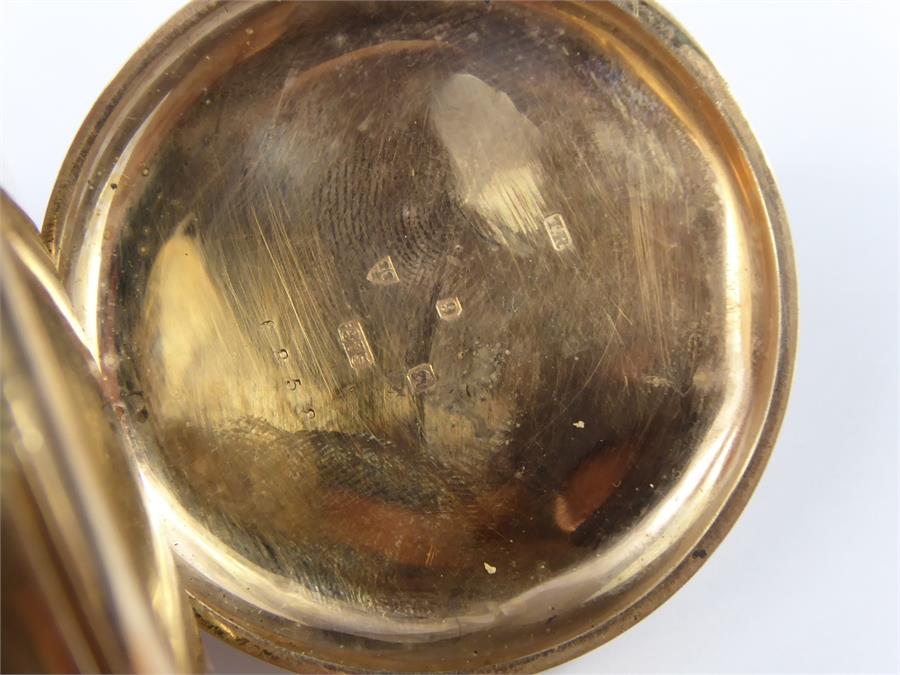 An Edwardian Waltham's USA 9ct Gold Half-Hunter Pocket Watch - Bild 6 aus 8