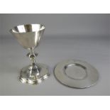 A Victorian Silver Communion Chalice and Plate