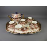 Antique Crown Derby Tea Set and Oval Tray