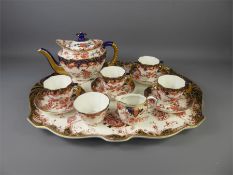 Antique Crown Derby Tea Set and Oval Tray