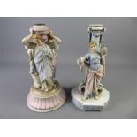 A 19th Century Continental Porcelain Candlestick