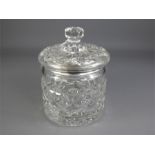 A Silver-Rimmed Cut-Crystal Ice Bucket and Cover
