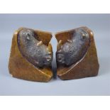 A Pair of Stone African Shona Art Book Ends