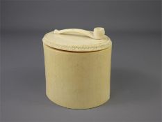 A 19th Century Ivory Cylindrical Tobacco Jar and Cover