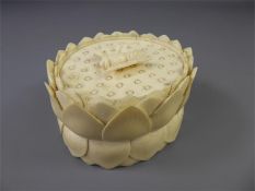 A 19th Century Ivory Cylindrical Tobacco Jar and Cover