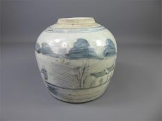 An Antique Chinese Blue and White Cargo Ware Ginger Jar