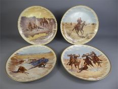 A Set of Four Large Gorham 'Frederick Remington Fine China' Plates