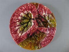Thomas Forester Majolica 'Begonia Leaf' Comport