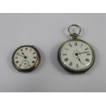 A Silver and Enamel Open-face Pocket Watch