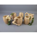 Dorothy Kindell American (1909-1961) Ceramic Striptease Mugs