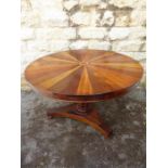 Late 19th Century Rosewood and Multi-Marquetry Circular Tilt-Top Table