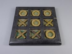 A Vintage Mahogany Brass Noughts & Crosses