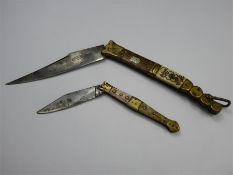 Two 19th Century Spanish Navaja Folding Knives