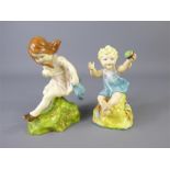 After Royal Worcester Figurines of Toddlers