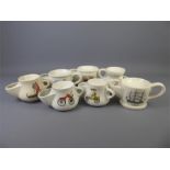 Seven Vintage Porcelain Shaving Mugs