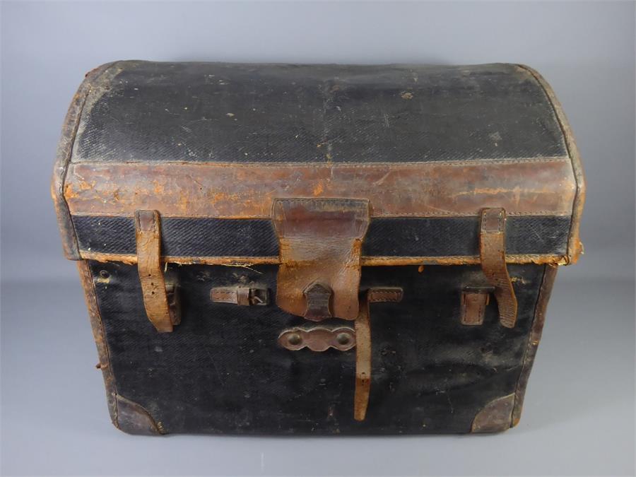 An Antique Leather Steamer Trunk