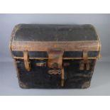 An Antique Leather Steamer Trunk