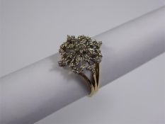 A 9ct Gold Yellow Gold and Diamond Ring