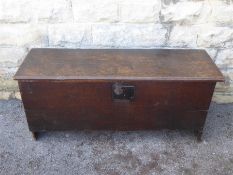 A 17th Century English Oak Plank Coffer