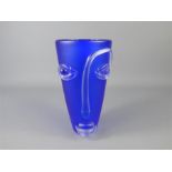 Iestyn Davis Welsh Signed Art Glass 'Blow Zone' Vivid Blue Vase