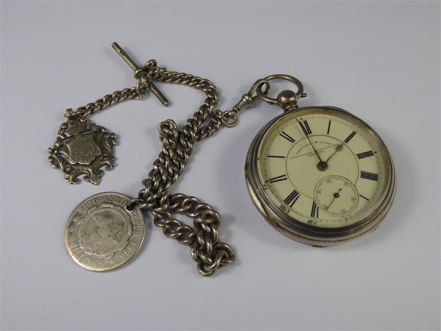 A Gentleman's Fattorini & Sons Silver Open-faced Pocket Watch