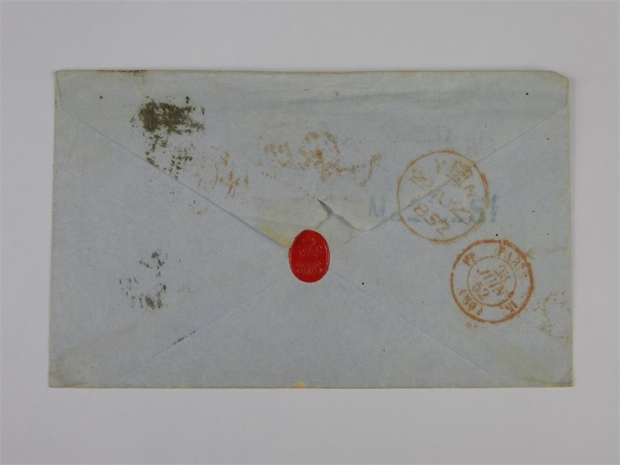 GB 1852 10d Embossed on Envelope London to Paris - Image 2 of 2