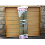 A Pair of Vintage Light Oak Collector's Display Cabinets