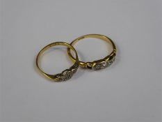 Two Antique 18ct Yellow Gold Diamond Rings