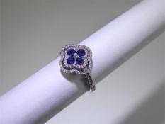 An 18ct White Gold Sapphire & Diamond Ring