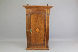 An Antique Oak Inlay Corner Cupboard