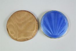 A Vintage Ladies Blue Enamel and Silver Compact