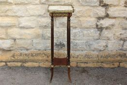 A French Mahogany Brass and Marble Plant Stand