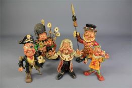 Arts & Crafts Period, Five Figurines.