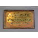 Maritime Interest - Brass Shipbuilder's Plate