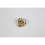 An Edwardian 15ct Gold Heart-Shape Pearl and Turquoise Brooch