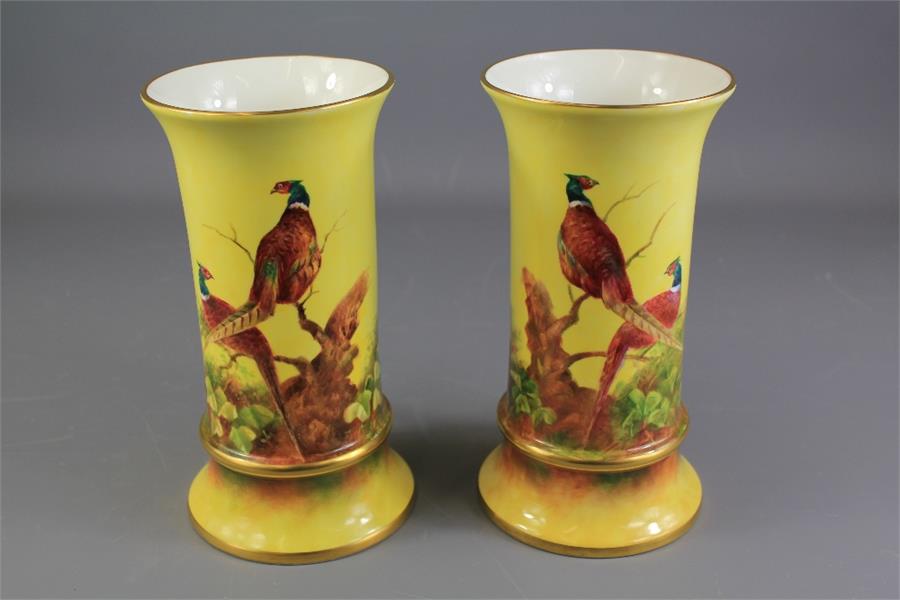 Richard Budd Coalport Hand-painted Vases