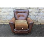 Two Vintage Leather Armchairs.