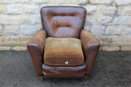 Two Vintage Leather Armchairs.