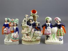 Three Mid-19th Century Staffordshire Flat-Back Figures