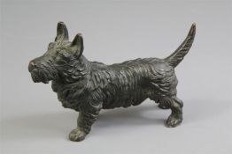 A Circa 1930 Jennings Brothers Bronze-Finished Highland Terrier.