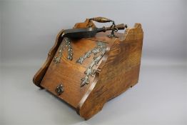 A Welsh Oak Coal Scuttle and Shovel