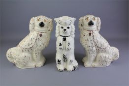 A Pair of 19th Century Staffordshire Lustre Dogs.