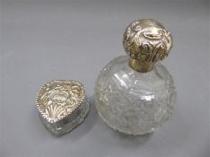 Two Cut Glass Vanity Jars