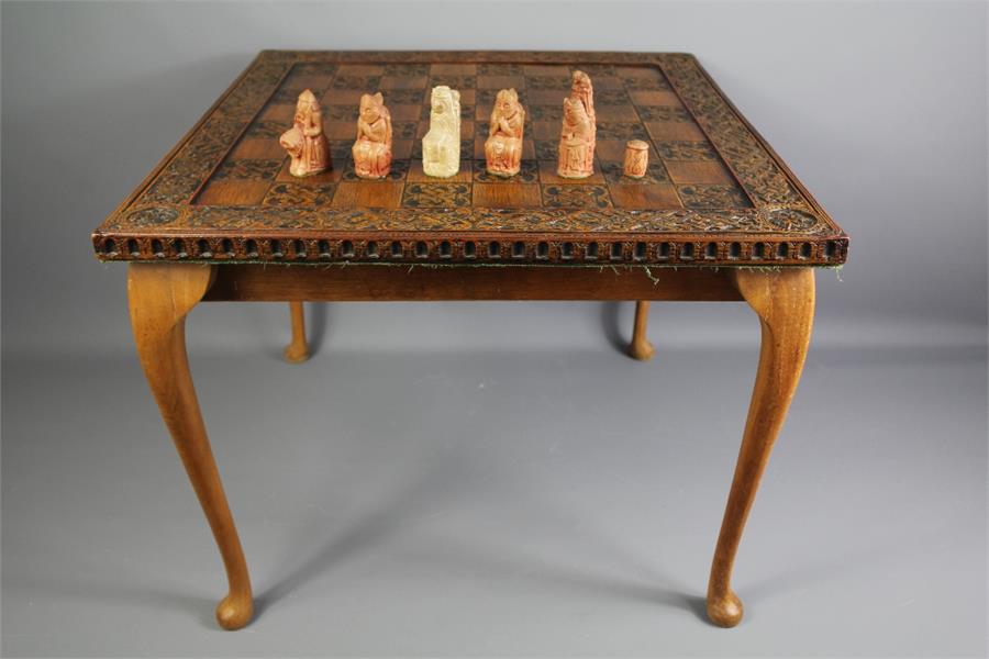 A Chess Set and Playing Table.