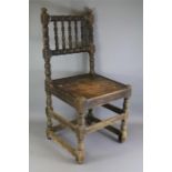 Two Antique Hand-carved Oak Chairs
