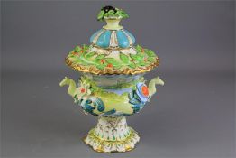 A 19th Century Coalbrookdale Coalport Lidded Urn.