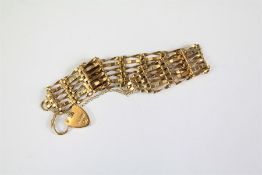 A 9ct Gold Gate-Link Bracelet