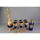 A Set of 20th Century Bohemian Decanter and Glasses