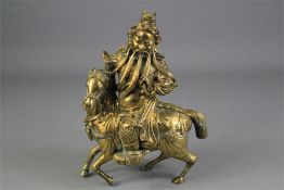 An Antique Mixed Alloy Manchu Mounted Warrior